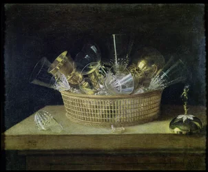 Bodegón con una cesta de vasos, 1644